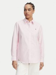 Tommy Hilfiger Koszula Fit Flag Embroidery Oxford WW0WW46111 Różowy Regular Fit. Czerwone koszule Tommy Hilfiger, bez wzorów, z bawełny, bez kołnierzyka, bez ramiączek. Za 439.99 zł.