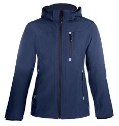 Wodoodporna kurtka jeździecka z kapturem HKM Sport. Niebieskie kurtki przejściowe sportowe HKM, m, bez wzorów, z materiału, z kapturem, do jazdy konnej. Za 351.50 zł.