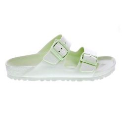Klapki damskie Birkenstock Arizona Eva. Zielone klapki Birkenstock, bez wzorów, z materiału, klasyczne, bez obcasa, bez zapięcia. Za 329.00 zł.