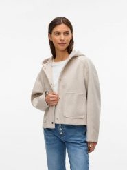 Vero Moda Kurtka przejściowa w kolorze beżowym rozmiar: M. Brązowe kurtki Vero Moda, m, bez wzorów, bez kaptura. Za 157.35 zł.