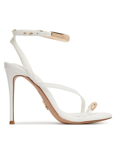 Steve Madden Klapki Missile-S 11003880 Biały. Białe klapki Steve Madden, bez wzorów, ze skóry, bez obcasa, bez zapięcia. Za 430.99 zł.
