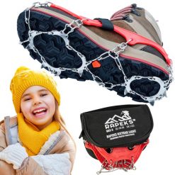 Raczki turystyczne na buty Rapeks Icetrak Light. Czerwone buty trekkingowe RAPEKS, bez zapięcia. W wyprzedaży za 79.90 zł.