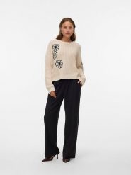 ONLY Sweter w kolorze beżowym rozmiar: XS. Brązowe swetry ONLY, xs, bez wzorów, ze splotem, bez ramiączek. Za 105.63 zł.