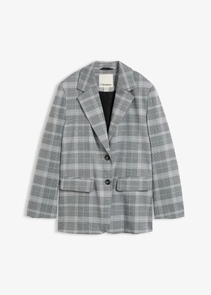 Żakiet oversize. Czarne marynarki i żakiety bonprix, bez wzorów, bez ramiączek. Za 169.99 zł.