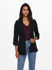 ONLY Marynarka Kayle 15218743 Czarny Regular Fit. Czarne marynarki i żakiety ONLY, bez wzorów, z syntetyku, bez ramiączek. Za 199.99 zł.
