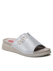 Go Soft Klapki EST-2299-02 Srebrny. Szare klapki GO SOFT, bez wzorów, ze skóry, bez obcasa, bez zapięcia. Za 74.99 zł.