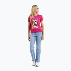 Koszulka damska Pitbull Synglasses Dog. Czerwone t-shirty sportowe PITBULL, bez wzorów, bez ramiączek. Za 64.99 zł.