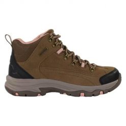Buty trekkingowe damskie Skechers Trego Alpine Trail. Brązowe trekkingi Skechers, bez wzorów, bez zapięcia. Za 369.99 zł.