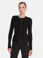 Elisabetta Franchi Kardigan MK-49S-57E2 Czarny Slim Fit. Czarne swetry Elisabetta Franchi, s, bez wzorów, z wiskozy, bez ramiączek. Za 1,999.00 zł.