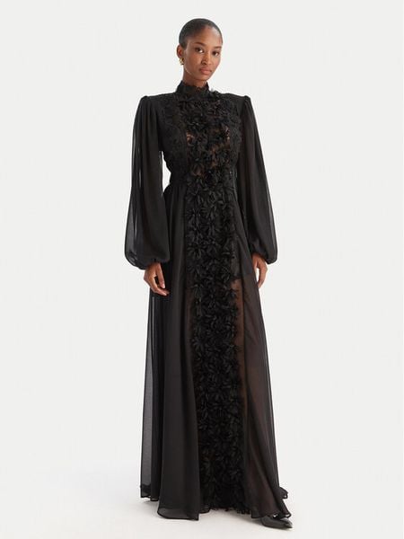 Babylon Sukienka wieczorowa S00827 Czarny Regular Fit. Czarne sukienki Babylon, s, bez wzorów, z poliamidu, wizytowe, bez kołnierzyka, bez ramiączek. Za 2,219.00 zł.