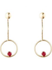 OR ÉCLAT Złote kolczyki-wkrętki "Cerceaux de rubis" z rubinami rozmiar: onesize. Czerwone kolczyki Or Éclat, z rubinem, złote. Za 521.99 zł.