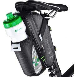 Sakwa rowerowa pod siodełko Rockbros 1L z uchwytem na bidon. Czarne torebki klasyczne ROCKBROS, bez wzorów, sportowe, bez dodatków. Za 89.99 zł.