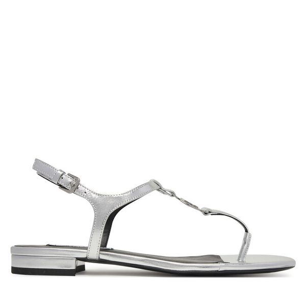 Sandały KARL LAGERFELD. Szare sandały KARL LAGERFELD, bez wzorów, bez obcasa, na płaskiej podeszwie, bez zapięcia. Za 689.99 zł.