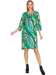 Heine Sukienka ze wzorem rozmiar: 42. Sukienki Heine, na co dzień, bez wzorów, bez kołnierzyka, bez ramiączek, midi, proste. Za 83.03 zł.