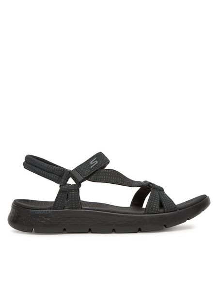 Skechers Sandały Go Walk Flex Sandal-Sublime 141451/BBK Czarny. Czarne sandały Skechers, bez wzorów, z materiału, bez obcasa, na płaskiej podeszwie, bez zapięcia. Za 189.99 zł.
