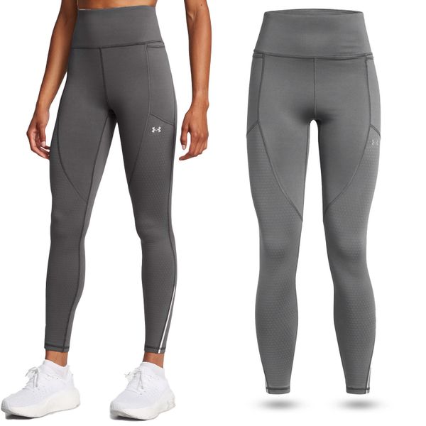 Legginsy sportowe damskie Under Armour getry szybkoschnące treningowe. Szare legginsy Under Armour, bez wzorów, sportowe. Za 179.99 zł.