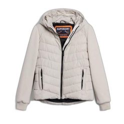 Damska kurtka z kapturem Superdry Storm Hybrid. Brązowe kurtki Superdry, xs, bez wzorów, z bawełny, klasyczne, z kapturem. Za 491.55 zł.