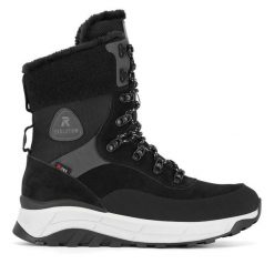 Botki Rieker Revolution Lifestyle. Czarne botki Rieker Revolution Lifestyle, bez wzorów, bez obcasa, na płaskiej podeszwie, bez zapięcia. Za 455.00 zł.