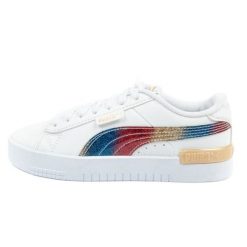 Buty Damskie Sportowe Puma Jada Olympic 382574 01 białe. Białe buty treningowe bez wzorów, ze skóry, bez zapięcia. Za 242.91 zł.