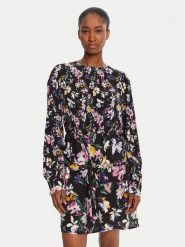 Desigual Sukienka codzienna Flor Acrilica 25WWVW09 Czarny Regular Fit. Czarne sukienki Desigual, na co dzień, l, bez wzorów, z wiskozy, bez kołnierzyka, bez ramiączek, proste. Za 419.99 zł.