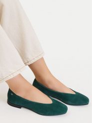 Lasocki Baleriny CEO-RST-ROMI-67W Zielony ciemny. Zielone baleriny Lasocki, bez wzorów, ze skóry, bez obcasa, bez zapięcia. Za 159.99 zł.