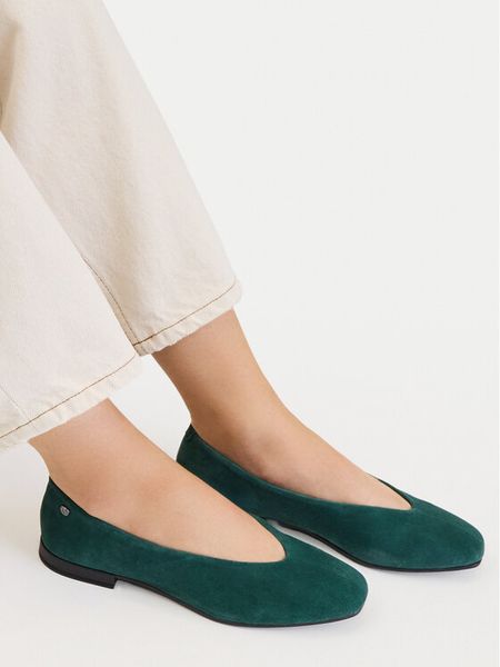Lasocki Baleriny CEO-RST-ROMI-67W Zielony ciemny. Zielone baleriny Lasocki, bez wzorów, ze skóry, bez obcasa, bez zapięcia. Za 159.99 zł.
