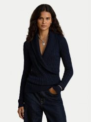 LAUREN RALPH LAUREN Sweter 200P14042002 Granatowy Relaxed Fit. Niebieskie swetry Lauren Ralph Lauren, s, bez wzorów, z bawełny, bez ramiączek. Za 806.99 zł.