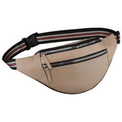 Skórzana saszetka damska w beżowym kolorze, jednokomorowa i zamykana na suwak Rovicky R-3006-CLB. Brązowe nerki i saszetki ROVICKY, bez wzorów, ze skóry, bez dodatków. Za 69.99 zł.