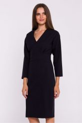 Elegancka sukienka ołówkowa z zaznaczoną talią czarna. Czarne sukienki Stylove, do pracy, xl, bez wzorów, biznesowe, bez kołnierzyka, bez ramiączek, ołówkowe. Za 399.00 zł.