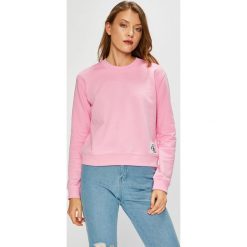 Calvin Klein Jeans - Bluza. Białe bluzy Calvin Klein Jeans, l, bez wzorów, z bawełny, bez kaptura. W wyprzedaży za 199.90 zł.