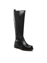 Lasocki Kozaki WI16-VIVA-13 Czarny. Czarne kozaki Lasocki, bez wzorów, ze skóry, bez obcasa, na płaskiej podeszwie, bez zapięcia. Za 184.99 zł.