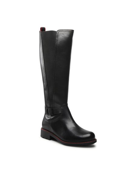 Lasocki Kozaki WI16-VIVA-13 Czarny. Czarne kozaki Lasocki, bez wzorów, ze skóry, bez obcasa, na płaskiej podeszwie, bez zapięcia. Za 184.99 zł.