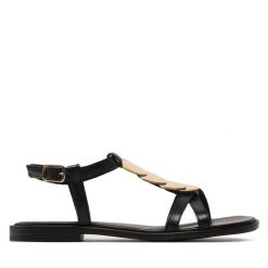 Sandały Lasocki. Czarne sandały Lasocki, bez wzorów, bez obcasa, na płaskiej podeszwie, bez zapięcia. Za 159.99 zł.