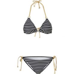 Bikini z trójkątnymi miseczkami (2 części) bonprix czarno-biało-złoty. Bikini marki bonprix. Za 74.99 zł.