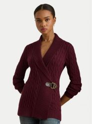 LAUREN RALPH LAUREN Sweter 200808258027 Bordowy Relaxed Fit. Czerwone swetry Lauren Ralph Lauren, xs, bez wzorów, z bawełny, bez ramiączek. Za 949.99 zł.