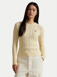 Polo Ralph Lauren Sweter 211971869015 Żółty jasny Slim Fit. Żółte swetry Polo Ralph Lauren, xl, bez wzorów, bez ramiączek. Za 949.99 zł.
