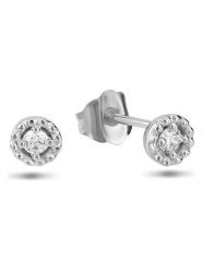 DIA DIAMONDS Srebrne kolczyki-wkrętki z diamentami rozmiar: onesize. Szare kolczyki DIA DIAMONDS, z diamentem, srebrne. Za 285.49 zł.