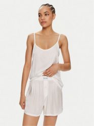 Calvin Klein Underwear Piżama 000QS7153E Biały Regular Fit. Białe piżamy Calvin Klein Underwear, xs, bez wzorów, z wiskozy, bez kołnierzyka, bez ramiączek. Za 189.99 zł.