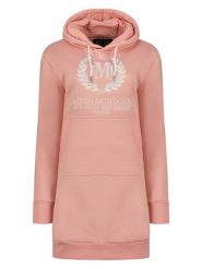 Maison Montaigne Sukienka dresowa "Giqueen" w kolorze szaroróżowym rozmiar: L. Różowe sukienki Maison Montaigne, l, bez wzorów, z dresówki, bez kołnierzyka, bez ramiączek, mini. Za 100.99 zł.