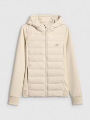 4F Kurtka z wypełnieniem syntetycznym damska - beżowa XS. Brązowe kurtki 4f, xs, bez wzorów, z puchu, bez kaptura. Za 349.99 zł.