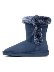 ISLAND BOOT Kozaki zimowe "Cora" w kolorze granatowym rozmiar: 36. Niebieskie kozaki Island Boot, na zimę, bez wzorów, z materiału, eleganckie, bez obcasa, bez zapięcia. Za 127.95 zł.