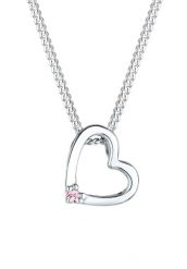 Elli Damski wisiorek serce z kryształem, srebro 925 Sterling Silver Naszyjniki 1 ct. Szare naszyjniki Elli, z materiału, srebrne. Za 137.99 zł.