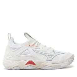 Buty halowe Mizuno. Białe buty sportowe lifestyle Mizuno, bez wzorów, bez zapięcia, mizuno wave. Za 479.99 zł.