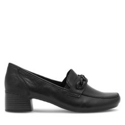 Półbuty Rieker. Czarne półbuty wsuwane Rieker, bez wzorów, bez obcasa, na obcasie. Za 339.99 zł.
