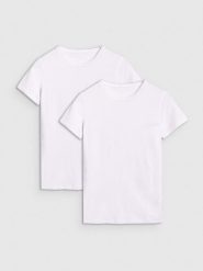 4F T-shirt slim gładki damski (2-pack) - multikolor L. T-shirty 4f, l, bez wzorów, z bawełny, klasyczne, bez kołnierzyka, bez ramiączek. W wyprzedaży za 59.99 zł.