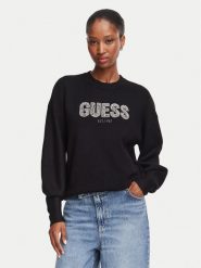 Guess Sweter W6YR30 Z0978 Czarny Regular Fit. Czarne swetry Guess, xl, z aplikacjami, z wiskozy, bez ramiączek. Za 434.99 zł.