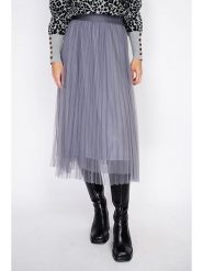 ASSUILI Spódnica w kolorze szarym rozmiar: 40. Szare spódnice Assuili, bez wzorów, z tiulu, klasyczne, midi. Za 152.99 zł.