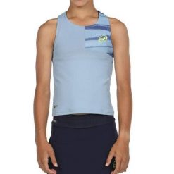Bullpadel Jisca W Tank Top. Niebieskie topy bullpadel, bez wzorów, sportowe, bez kołnierzyka, bez ramiączek. Za 174.60 zł.