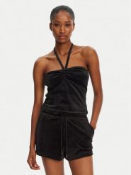 Juicy Couture Top JCWCT125325 Czarny Slim Fit. Czarne topy Juicy Couture, m, bez wzorów, z syntetyku, bez kołnierzyka, bez ramiączek. Za 129.99 zł.