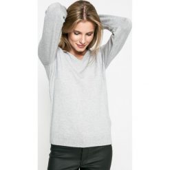Vila - Sweter. Szare swetry Vila, z dzianiny, z krótkim rękawem. Za 119.90 zł.